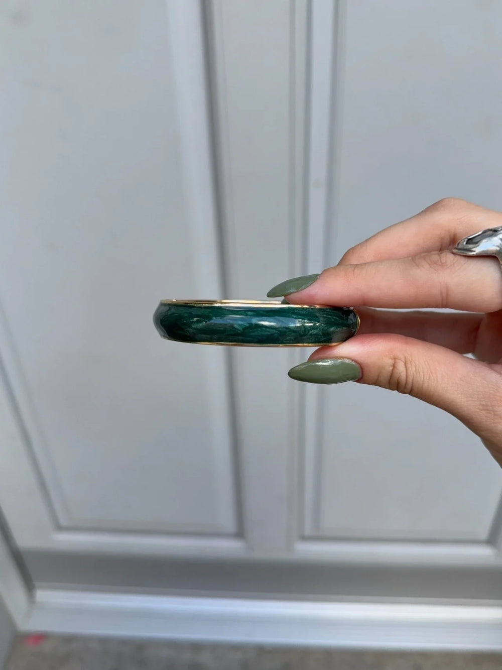 Elvina bracelet - Dark green/gold