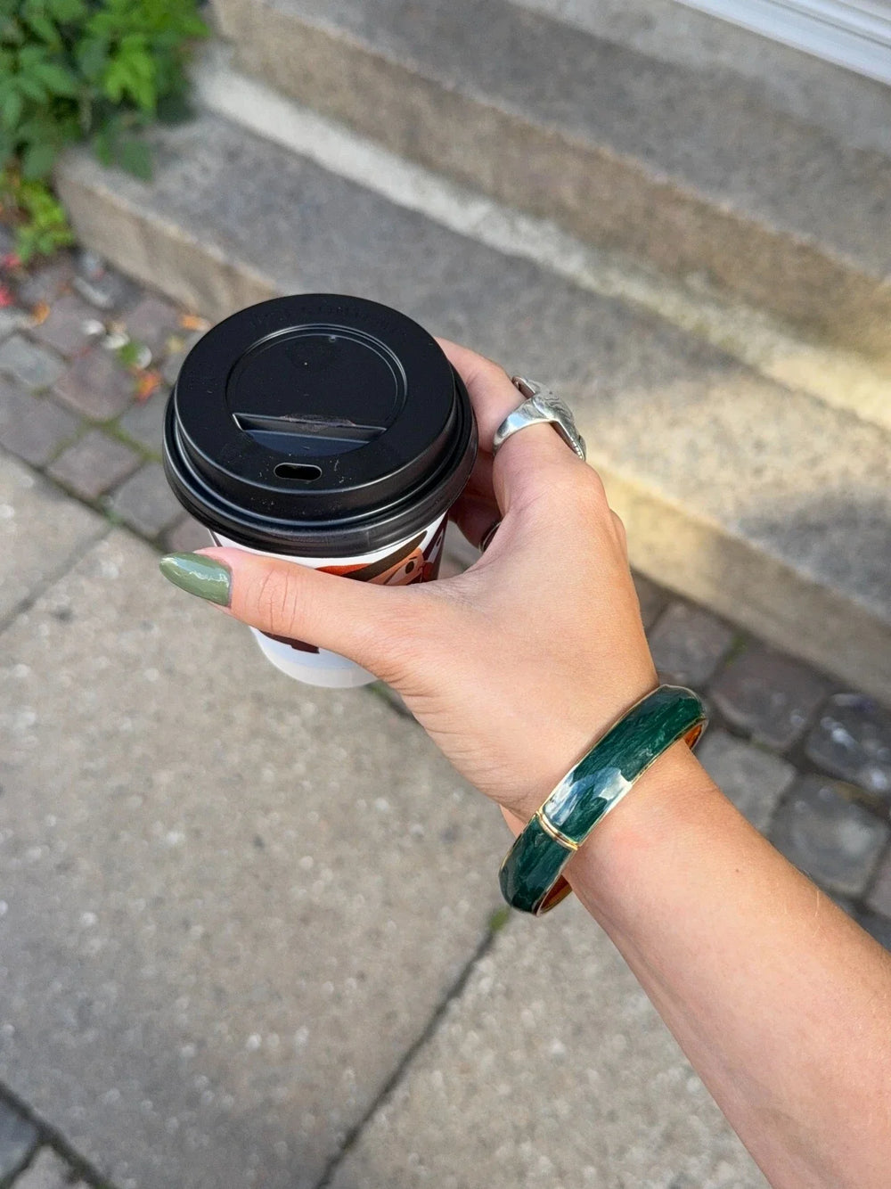 Elvina bracelet - Dark green/gold