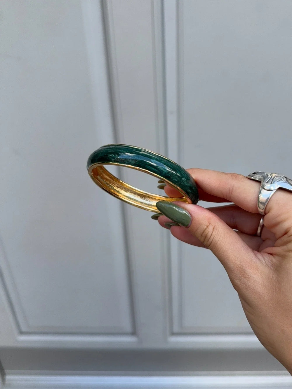 Elvina bracelet - Dark green/gold