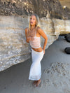 Nadja asymmetric lace skirt - White