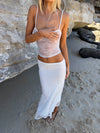 Nadja asymmetric lace skirt - White