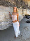 Nadja asymmetric lace skirt - White