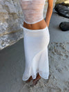 Nadja asymmetric lace skirt - White