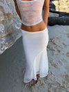 Nadja asymmetric lace skirt - White