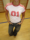 "01" baby tee - Pink/red