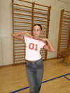 "01" baby tee - Pink/red