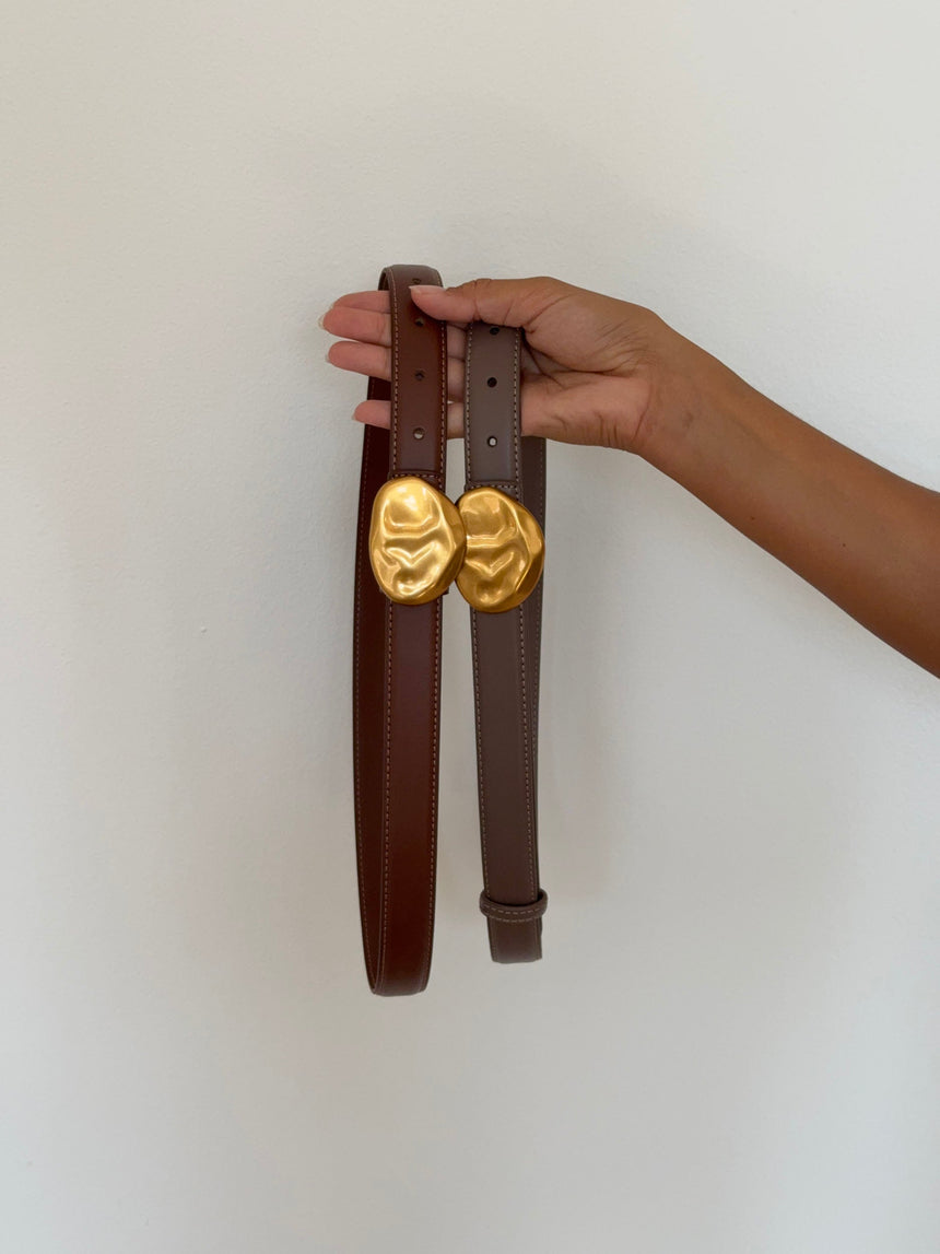 Refined belt - Brown/gold