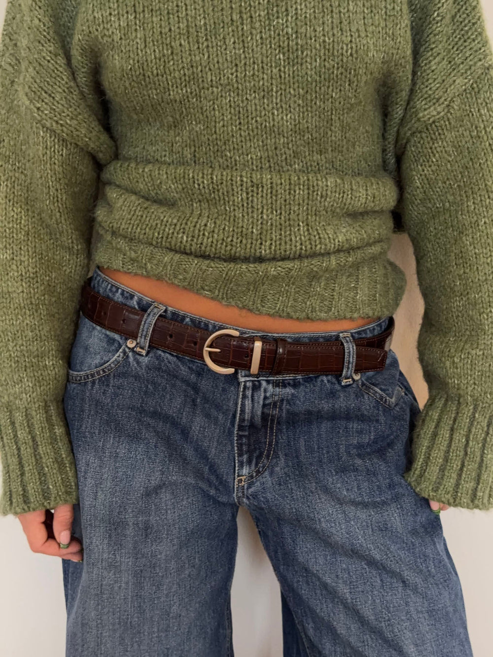 Noble belt – Dark brown/silver