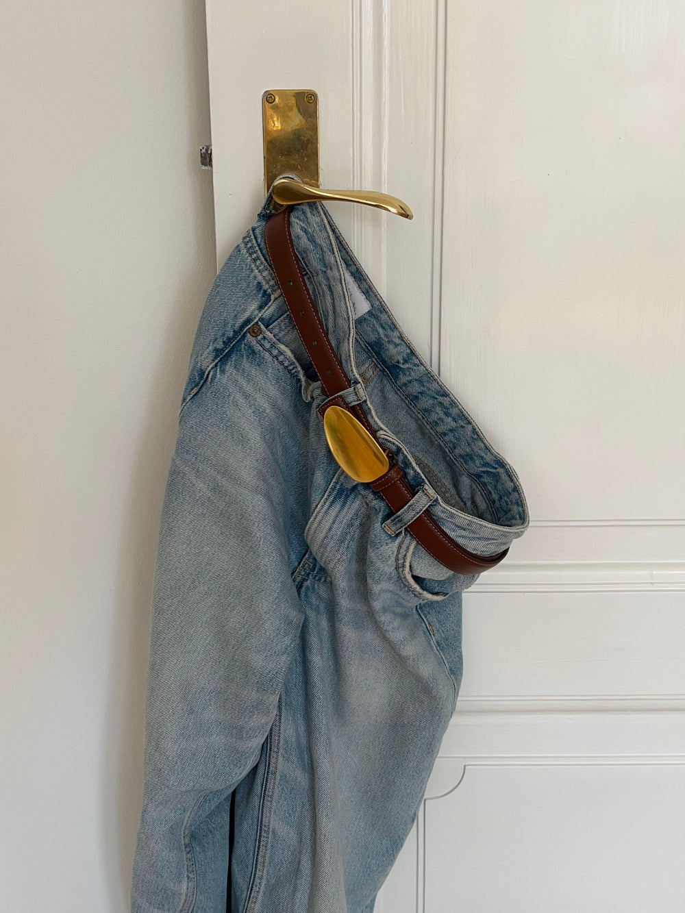 Sleek belt - Brown/gold
