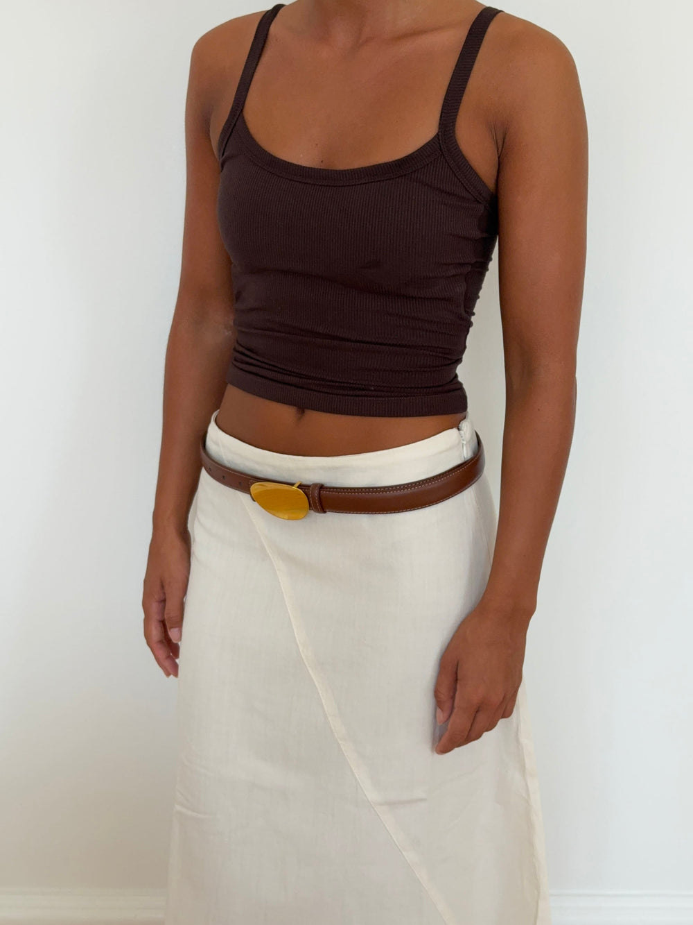 Sleek belt - Brown/gold
