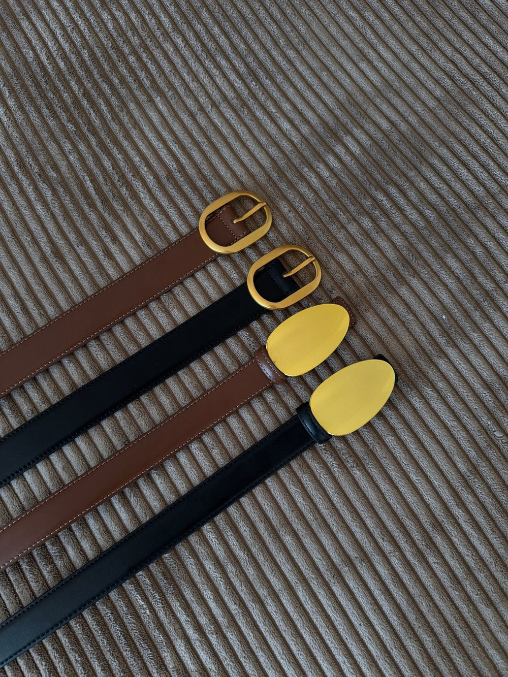 Sleek belt - Brown/gold