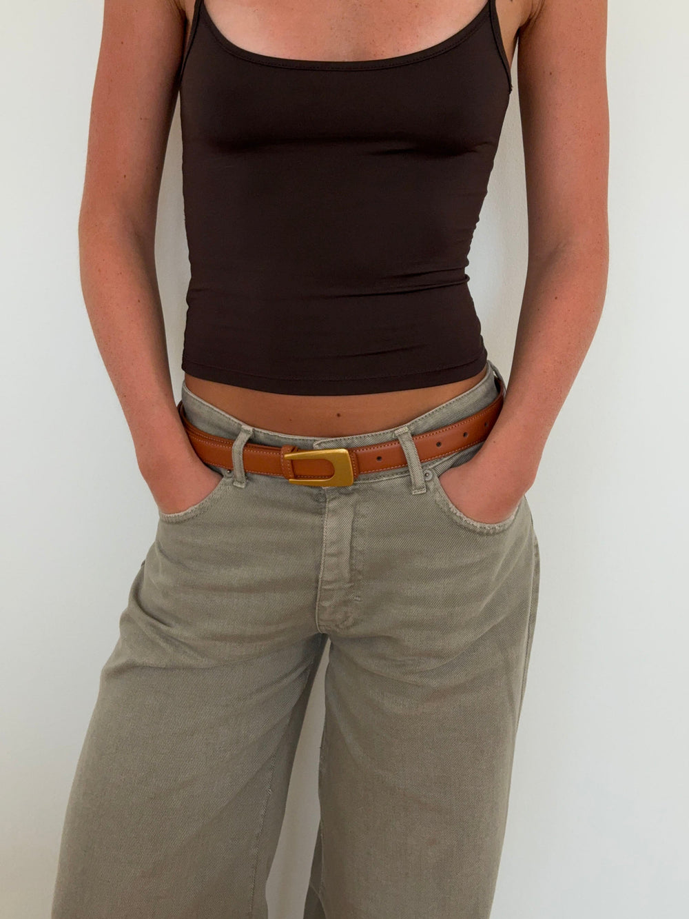 Edge belt - Brun/gold