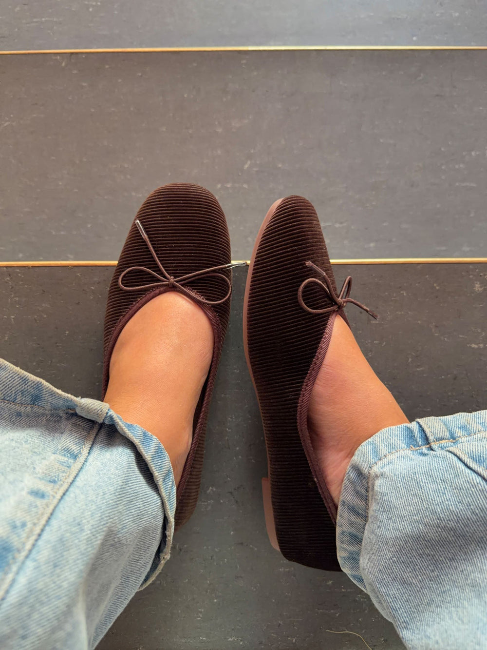 Cossetta ballerina with ridges - Dark brown