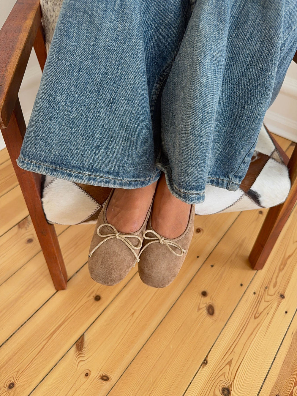 Yuna ballerina with heel - Beige