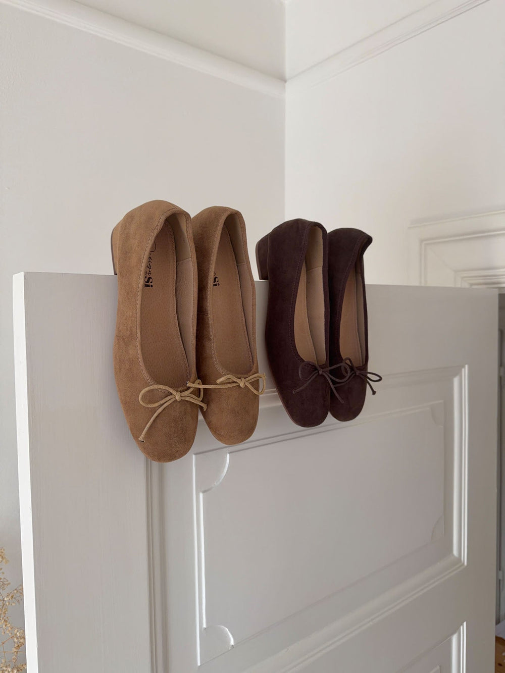Yuna ballerina with heel - Dark brown