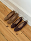 Yuna ballerina with heel - Dark brown