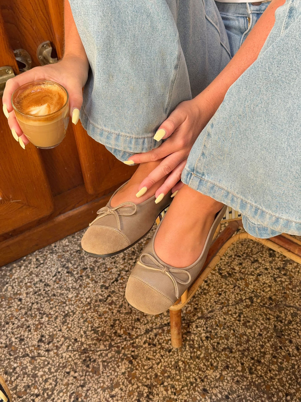Elowia ballerina with bow - Taupe