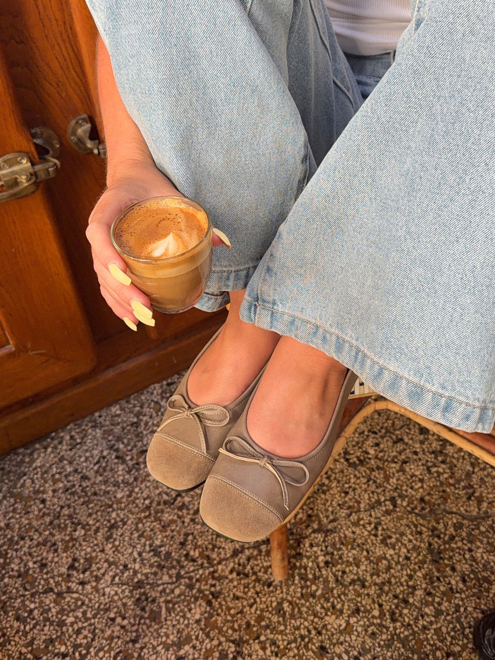 Elowia ballerina with bow - Taupe