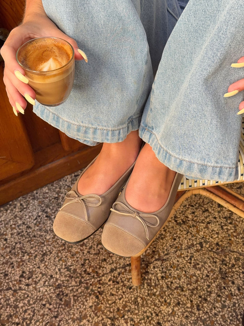 Elowia ballerina with bow - Taupe