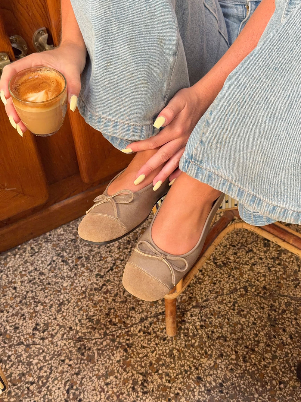 Elowia ballerina with bow - Taupe