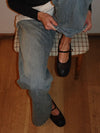 Tilda ballerinas in net material with strap - Black