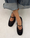 Tilda ballerinas in net material with strap - Black