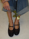 Tilda ballerinas in net material with strap - Black
