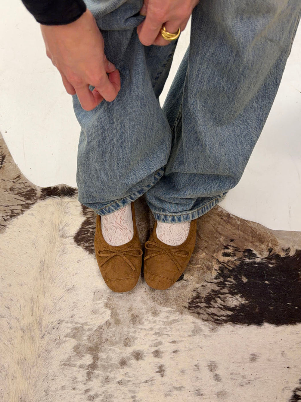 Gina ballerinas in suede - Brown