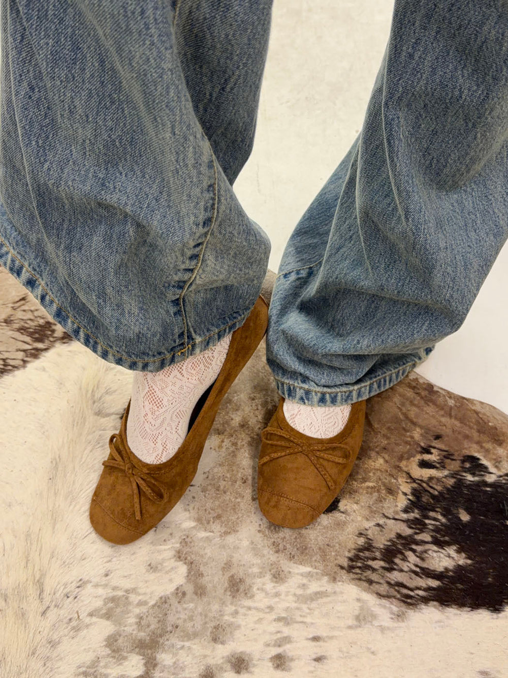 Gina ballerinas in suede - Brown