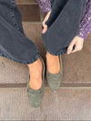 Fione suede ballerinas – Khaki