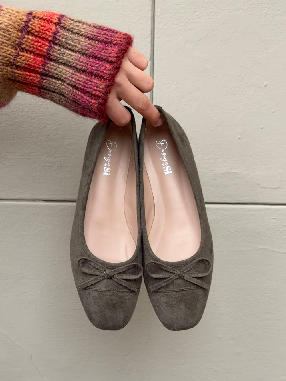 Fione suede ballerinas – Khaki