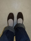 Gina ballerinas in suede - Dark brown