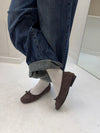 Gina ballerinas in suede - Dark brown