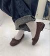 Gina ballerinas in suede - Dark brown