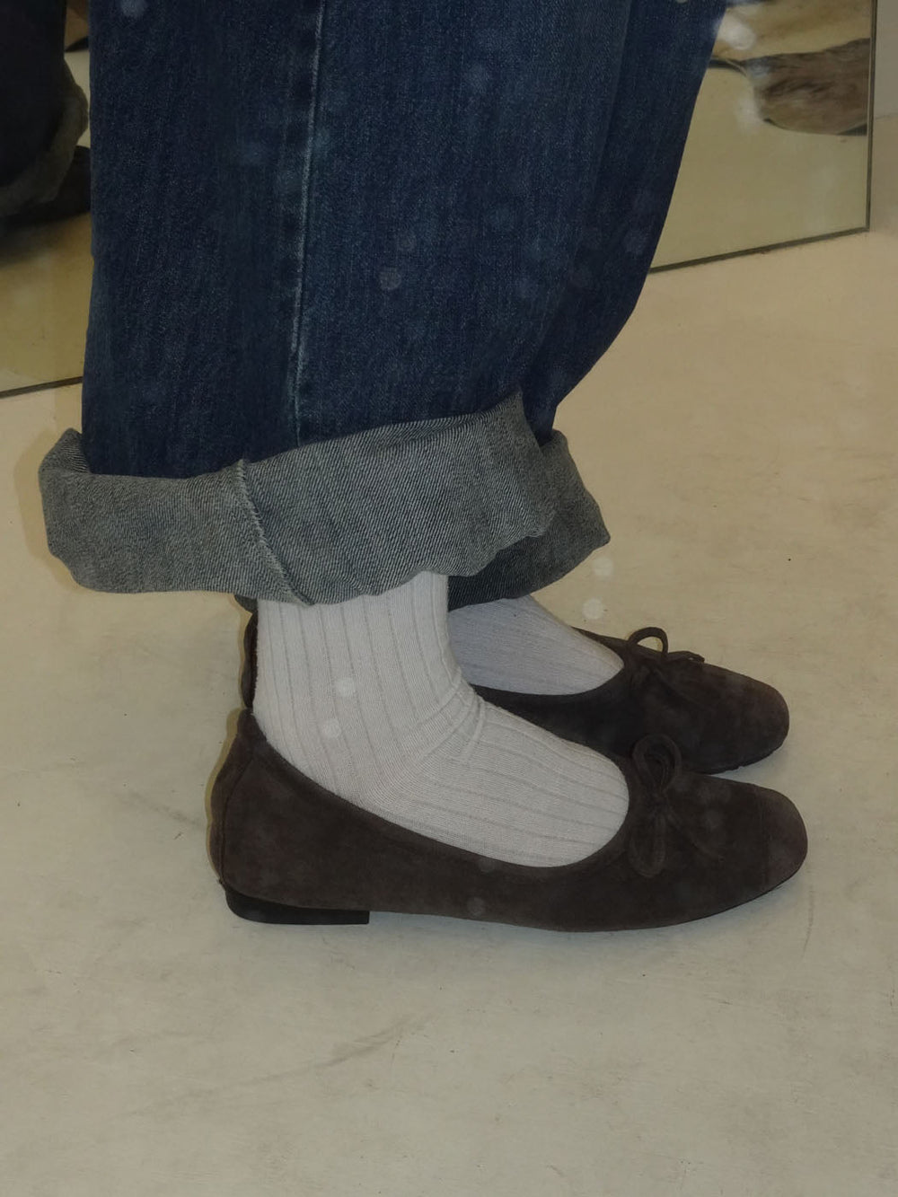 Gina ballerinas in suede - Dark brown