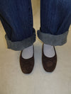 Gina ballerinas in suede - Dark brown