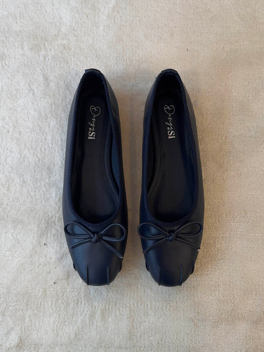 Eline ballerinas with detailing – Dark navy