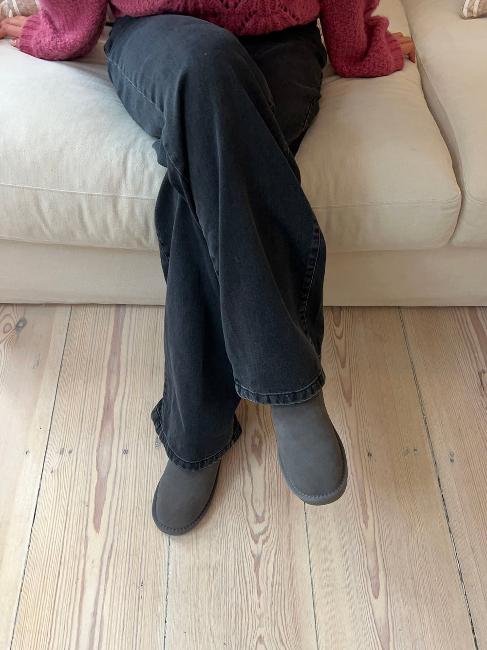 Malabo teddy boots short - grey