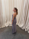Pauline dress with open back - Taupe