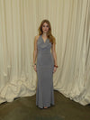 Pauline dress with open back - Taupe