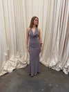 Pauline dress with open back - Taupe