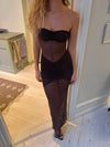 Chardina bandeau dress with glitter - Brown
