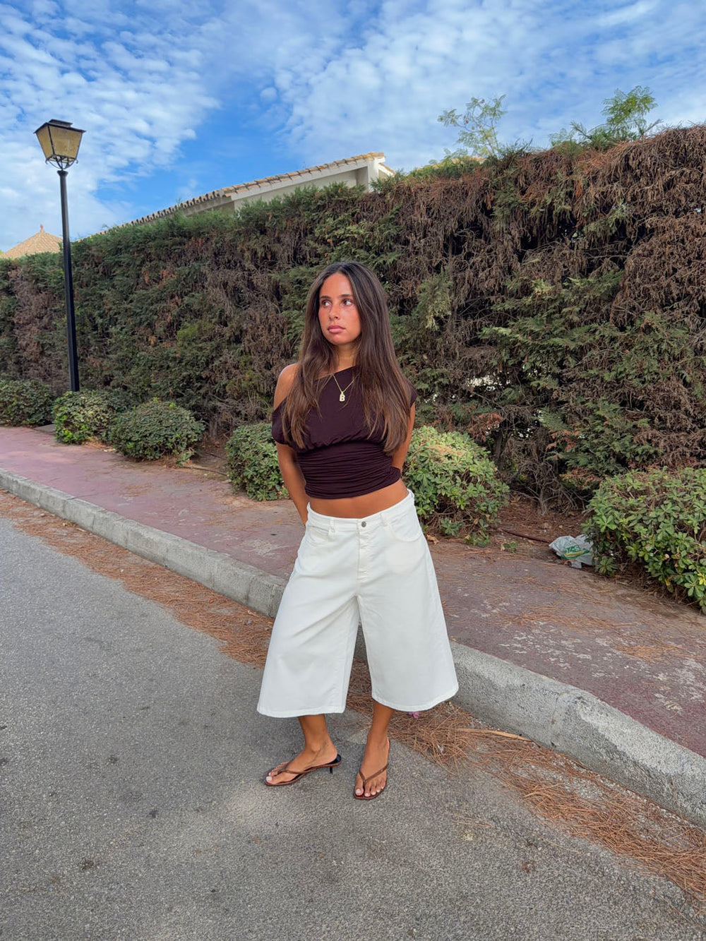 Inga bermuda shorts - White