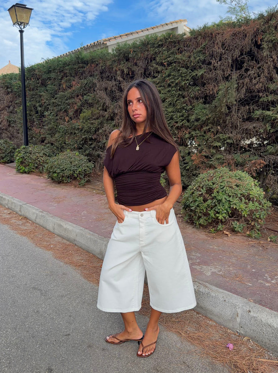 Inga bermuda shorts - White