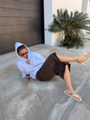 Kelsey bermuda shorts with pin stripes - Brown