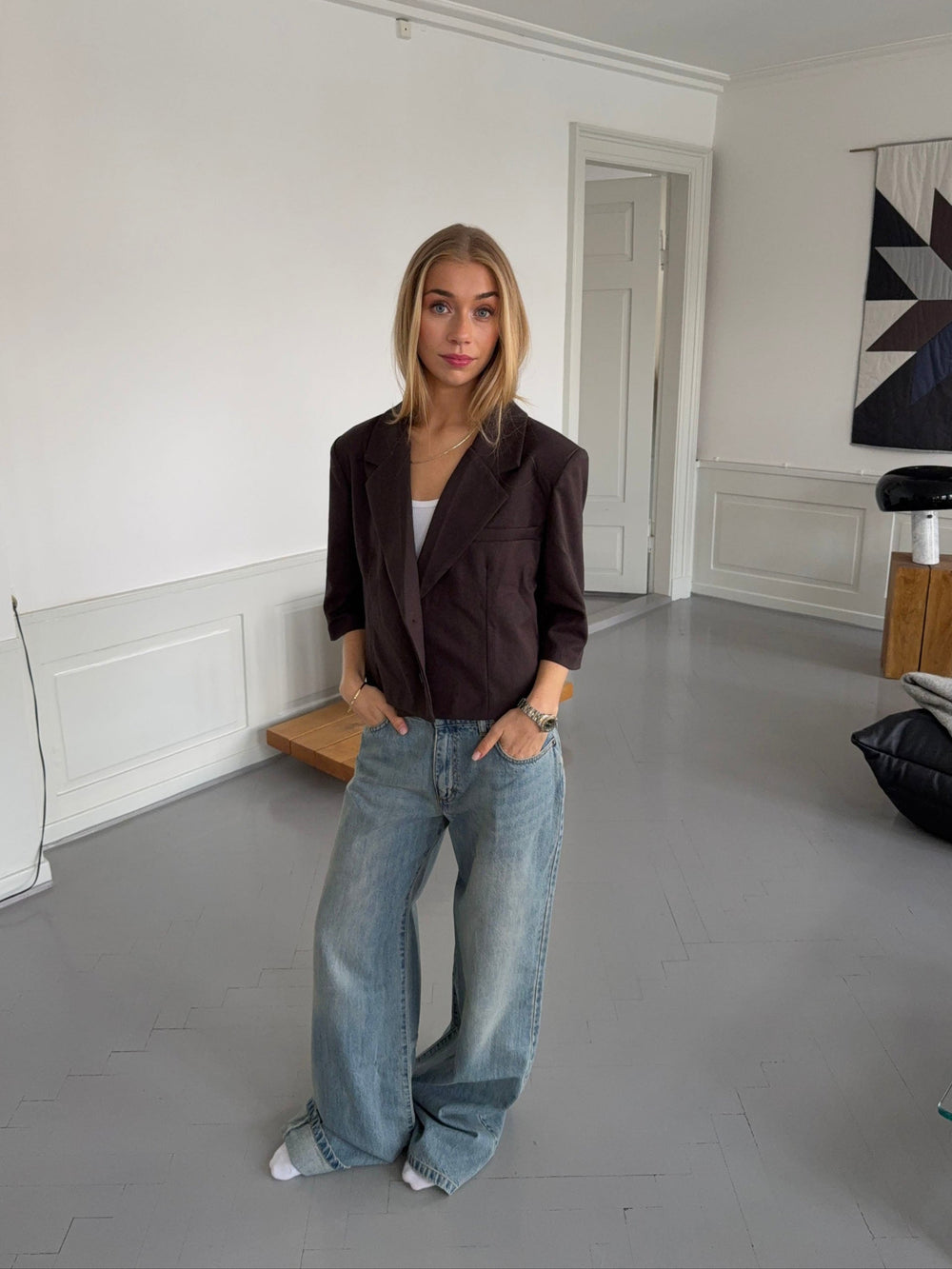 Carolyn cropped blazer - Brown