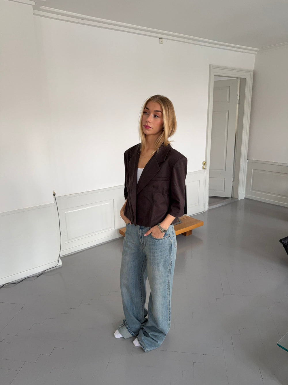 Carolyn cropped blazer - Brown