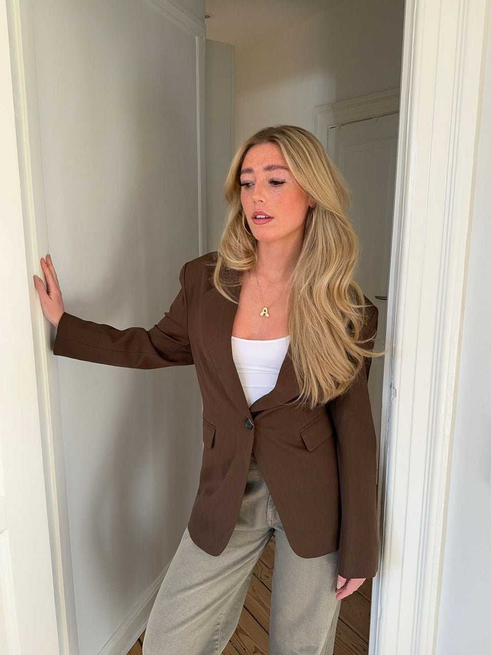 Myna fitted blazer - Brown