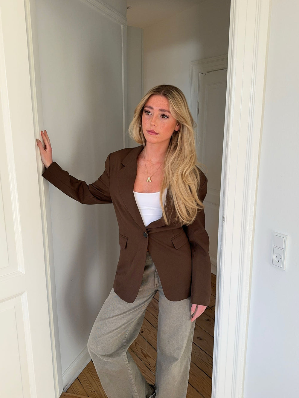 Myna fitted blazer - Brown
