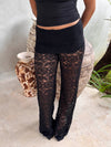 Marly lace pants with trim - Black
